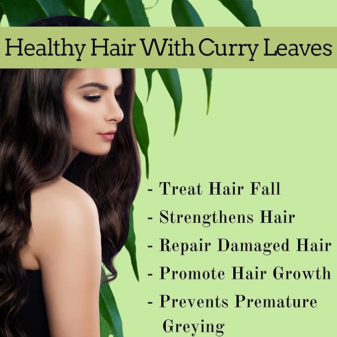 Curry Leaf Powder 100% Natural Grown Dried 5.3 oz | Promotes Hair Growth Formulation | Strong Hair | Hair Volume | Thicker Hair No Chemical by Herbs Botanica