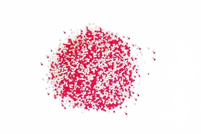 Bakerpan Pink and White Nonpareils Sprinkles - 7 Ounces Sprinkles For Cake Decorating - Edible Nonpareils for Cupcakes, Ice Cream, Cake Decorations (Made in USA)