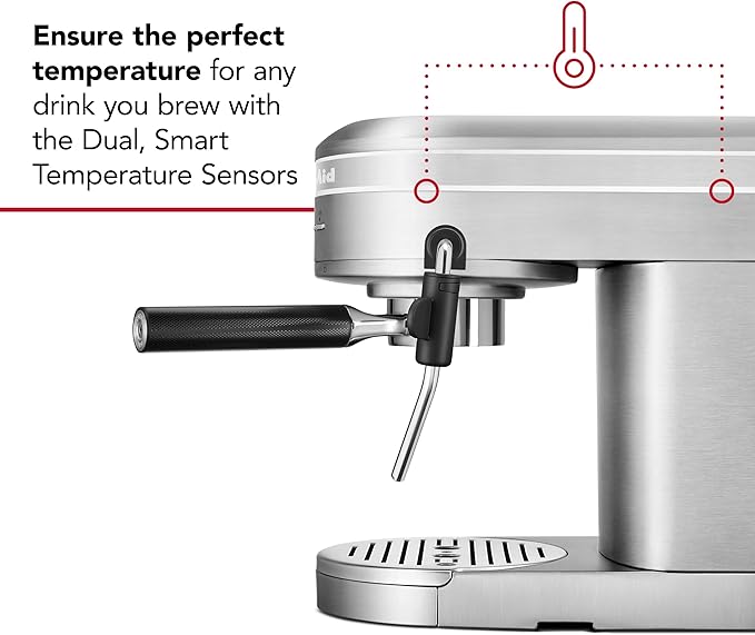 KitchenAid Metal Semi-Automatic Espresso Machine - KES6503, Brushed Stainless Steel, 1.4 Liters
