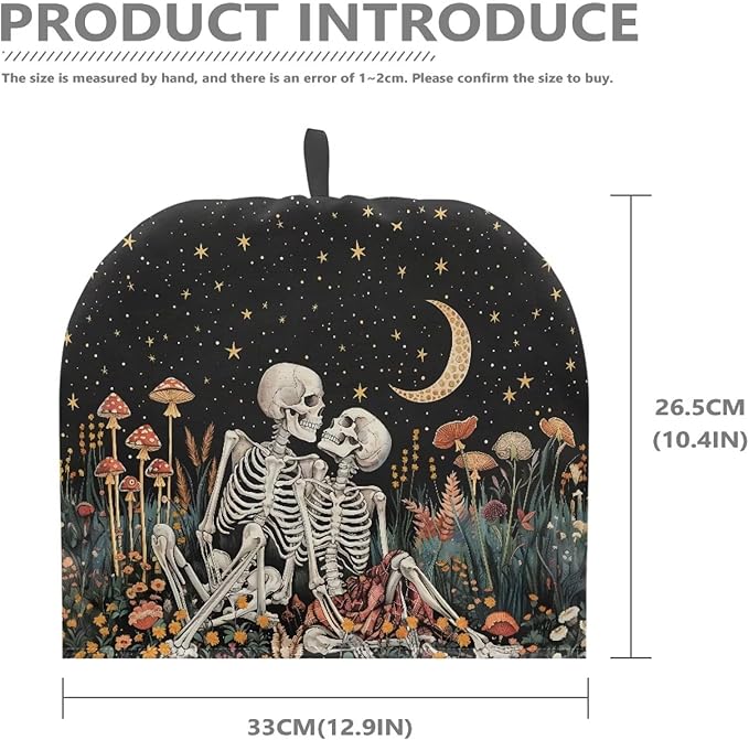 Skull Flower Teapot Cozy Keeping Warm Tea Pot Cover for Breakfast Warmer, Extra Thick Tea Cup Warmer Cozy for Women Gifts