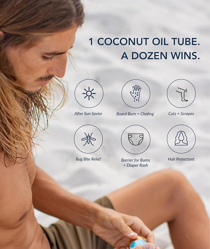 Conscious Coconut Travel-Ready Tube (3.4 oz) - Certified Organic & Fair Trade Coconut Oil for Skin, Health & Wellness - Raw, Virgin, TSA-Approved, Centrifuged, Cold-Pressed, Multipurpose Balm