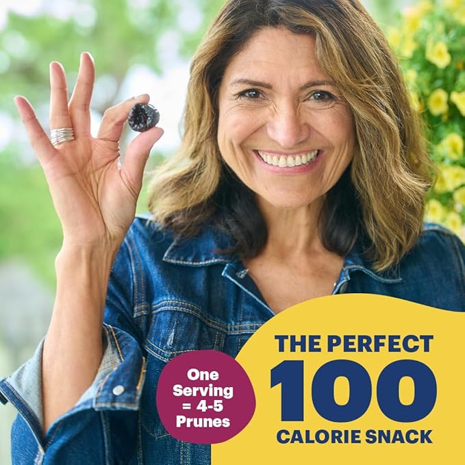Sunsweet Amazin' Pitted Prunes - Dried Prunes Pitted Unsweetened - Gluten Free, Vegan, Low Fat - Fiber & Minerals - 8 oz Pouches x 6 Pack