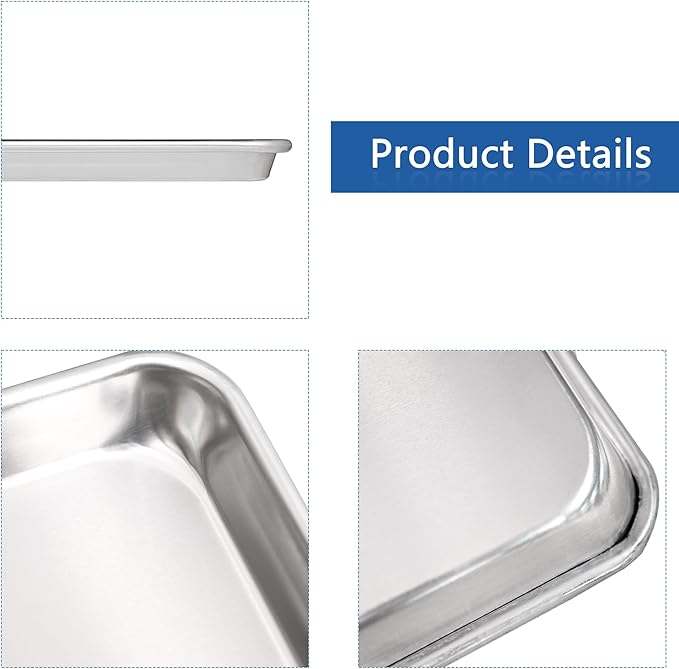 HARDURA Aluminum Baking Sheet Pan 18”L X 13”W X 1”H Cookie Sheet, 2Packs, Non Toxic & Easy Clean