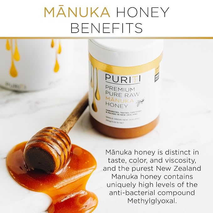 PURITI Manuka Honey MGO 300+ / UMF 10+ | 100% Pure Genuine Raw Manuka Honey | 8.8 Oz / 250g | Harvested, Tested, Certified and Packed in New Zealand