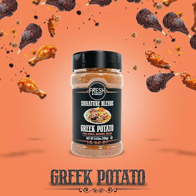 Fresh Finest Greek Potato Seasoning - 6.63oz (188g) - Mediterranean, Authentic, Kosher, All-Natural, Non-GMO
