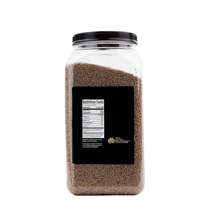 GranAroma Whole Sesame Seeds, Whole, Raw & Unhulled, Crunchy (6 Pound)