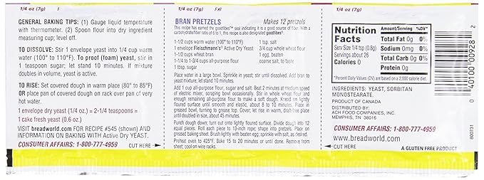 Fleischmann's Active Dry Yeast,0.25 Ounce, 9 Count