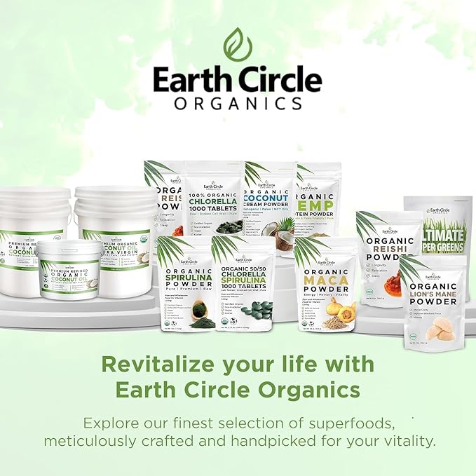 Earth Circle Organics Refined Coconut Oil - Ultra Premium Steam Refined, Keto & Paleo Friendly, Zero Coconut taste or smell - For Skin & Hair Care, Cooking, Deep Frying, Baking & More - Bulk 1 Gallon