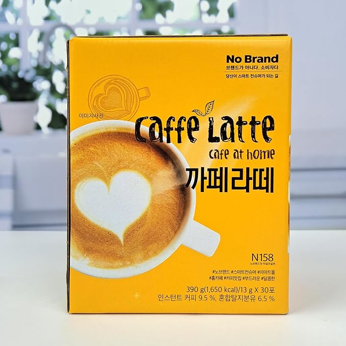 COELO Caffe Latte Coffee Mix 30Pack x 13g (Total 13.7oz) Premium Korean Instant Coffee Milk Sweetness Flavor Treats Individual Packets On-the-Go Camping K-Coffee Single Serve Sticks Easy Cut