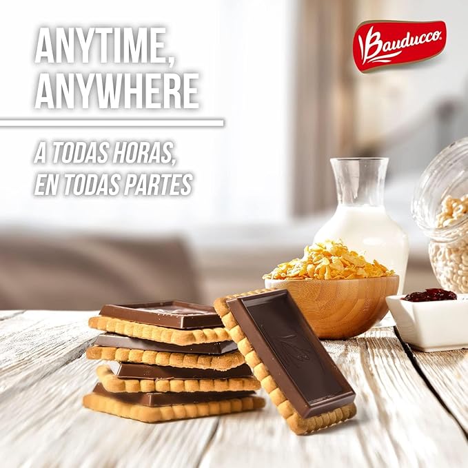 Bauducco Choco Biscuit Cookies, 2.8 oz (Pack of 1) - Crispy Chocolate-Filled Cookies - Perfect Sweet Snack or Dessert - Enjoy them with Coffee, Tea, or your favorite hot drink.