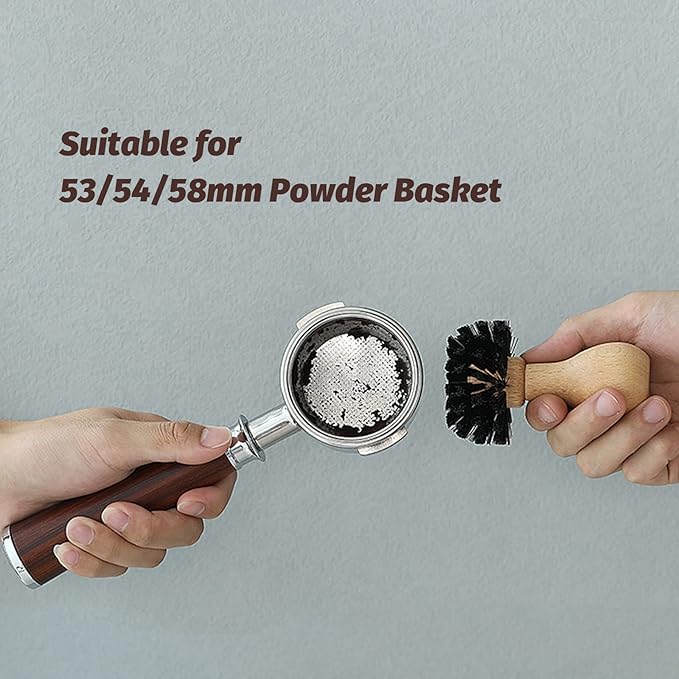 MHW-3BOMBER Coffee Portafilter Cleaning Brush Espresso Machine Portafilter Brush Speacial for 58mm Portafilter Professional Barista Cleaning Tools Effectively Cleaning B5341