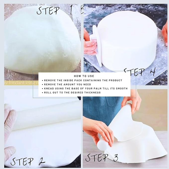 Confect White Fondant for Cake Decorating | Chef?셲 Choice Fondant Icing for Christmas Cakes, Cupcakes, Cookies & Baking ??Smooth, Easy to Roll & Mold ??Vanilla Flavor | Vegan, Gluten-Free, Nut-Free, Palm Oil-Free ??8.8 Oz