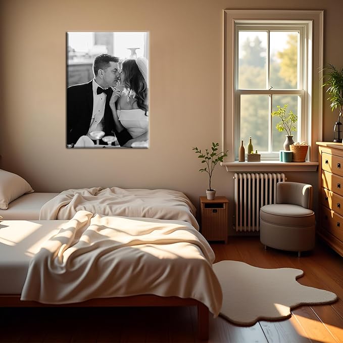 Hoopwarte Custom Canvas Prints with Your Photo, Pictures on Canvas Transform Photos into Stunning Framed Wall Art-Personalized Prints Pictures Wall Art Decor(16L x24W 40x60cm)