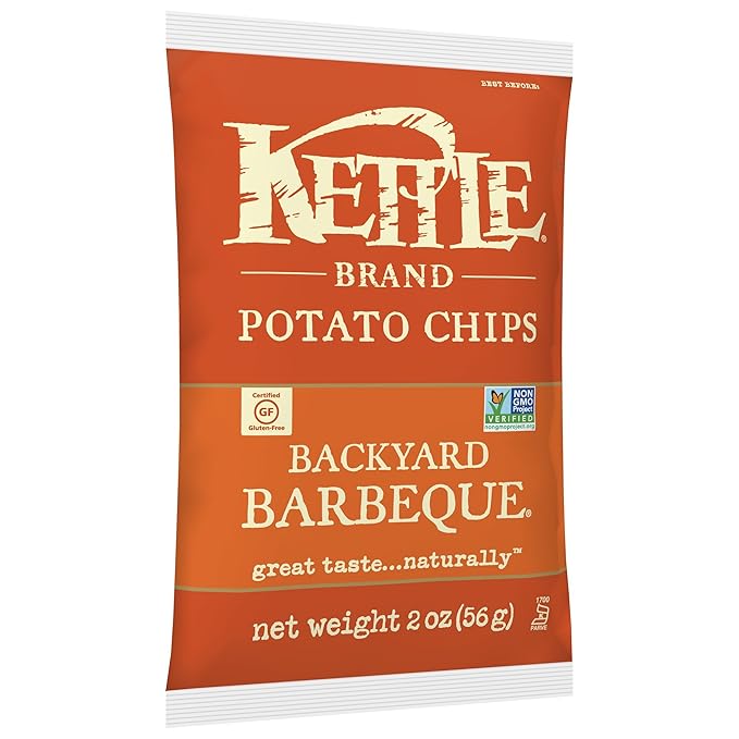 Kettle Brand Potato Chips, Backyard Barbeque, 2 Ounce Bag (Pack of 24)