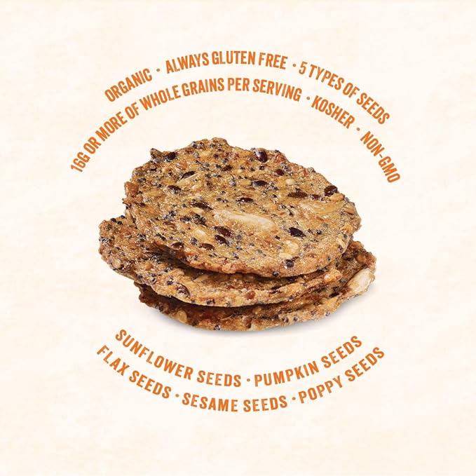 Mary's Gone Crackers Super Seed Everything Crackers, Vegan Friendly, Kosher, USDA Certified Organic, Gluten Free & Non-GMO, 4 Ounce (Pack of 6)