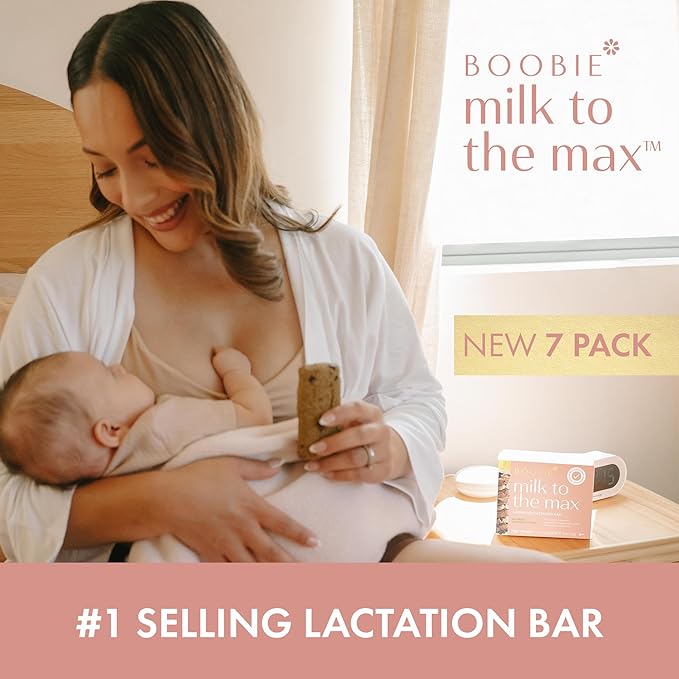 Boobie Bar Superfood Oatmeal Chocolate Chip Lactation Bar for Breastfeeding Moms to Increase Milk Supply | #1 Selling Lactation Snack Bars | Vegan, Fenugreek-Free, Gluten-Free, Dairy-Free (7 Bars)