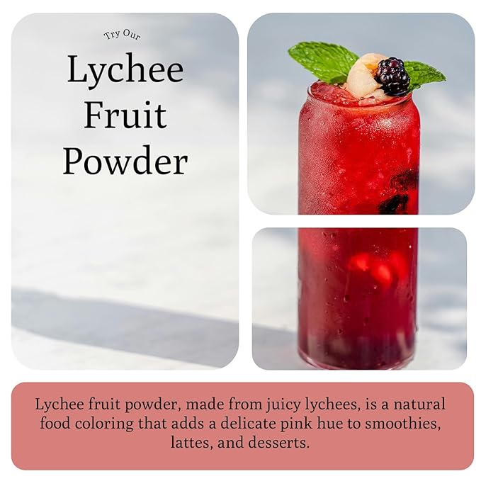 Ancient Roots Freeze-Dried Lychee Fruit Powder ??100% Organic, All-Natural Food Coloring, Rich in Antioxidants, No Added Sugar or Preservatives, 25 Servings (3.5 oz)