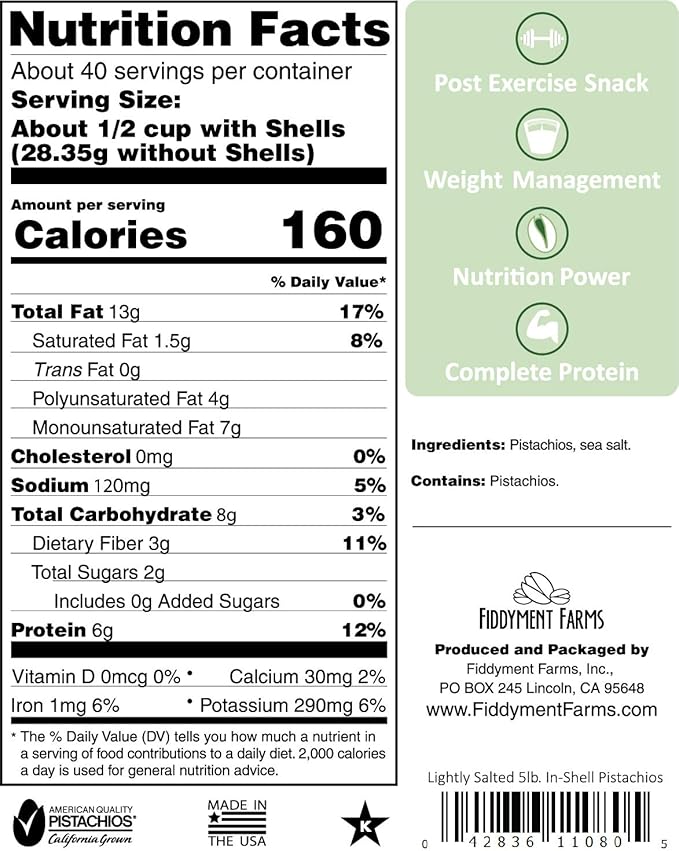 Fiddyment Farms 5 LB. In-Shell Lightly Salted