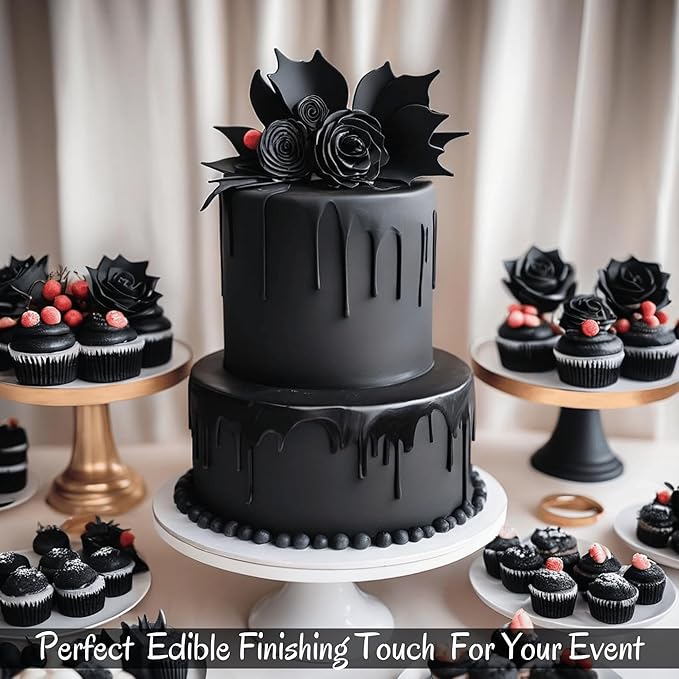 Confect Black Fondant for Cake Decorating ??Premium Confect Fondant for Cakes, Cupcakes & Cookies | Vegan, Gluten-Free, Nut-Free, Palm Oil-Free ??8.8 Oz
