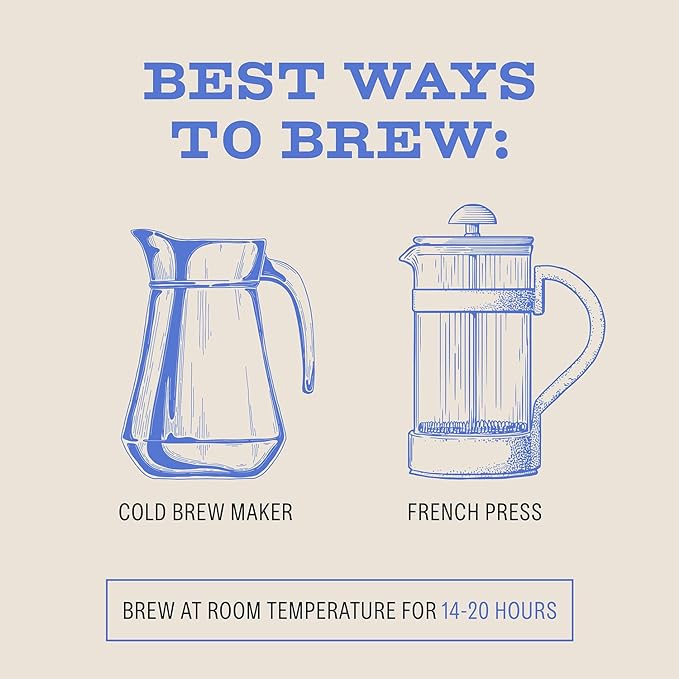 Bizzy Organic Cold Brew Coffee | Dark & Bold Blend | Coarse Ground Coffee | Dark Roast | Micro Sifted | Specialty Grade | 100% Arabica | 1 LB