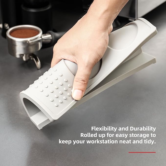 Coffee Expresso tamping mat,Food Grade Silicone, Waterproof Heat Resistant (Gray)