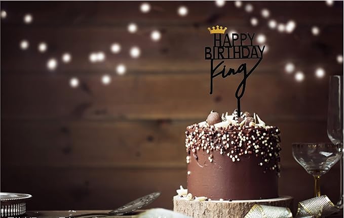 ZHENGYE crown king Birthday Cake Topper Acrylic Decorations