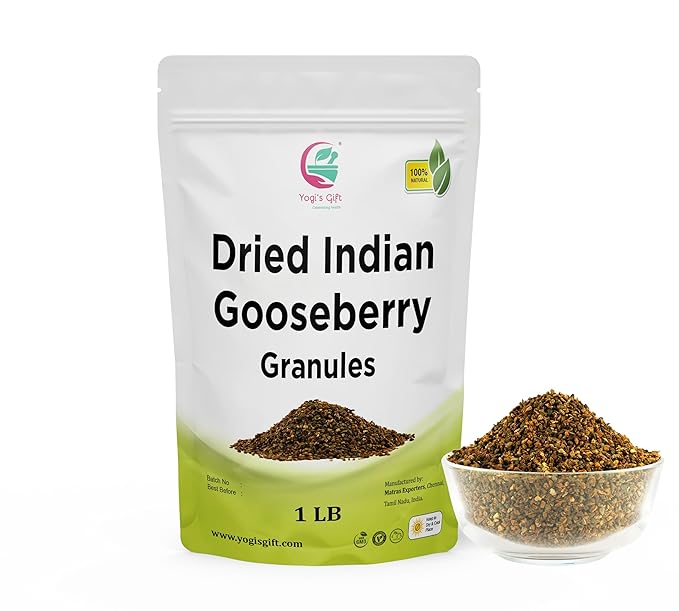 Dried Amla/Gooseberry Cut & Sifted 1 LB | Rich in Vitamin C, Fibre | Phyllanthus emblica | by Yogi's Giftยฎ