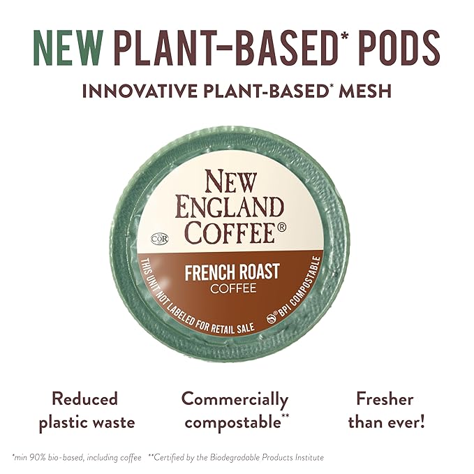 New England Coffee French Roast Dark Roast Single Serve Pods, 12ct Box (Pack of 6)