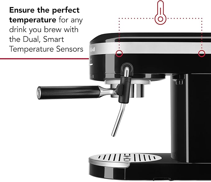 KitchenAid Metal Semi-Automatic Espresso Machine - KES6503,Black, 1.4 Liters