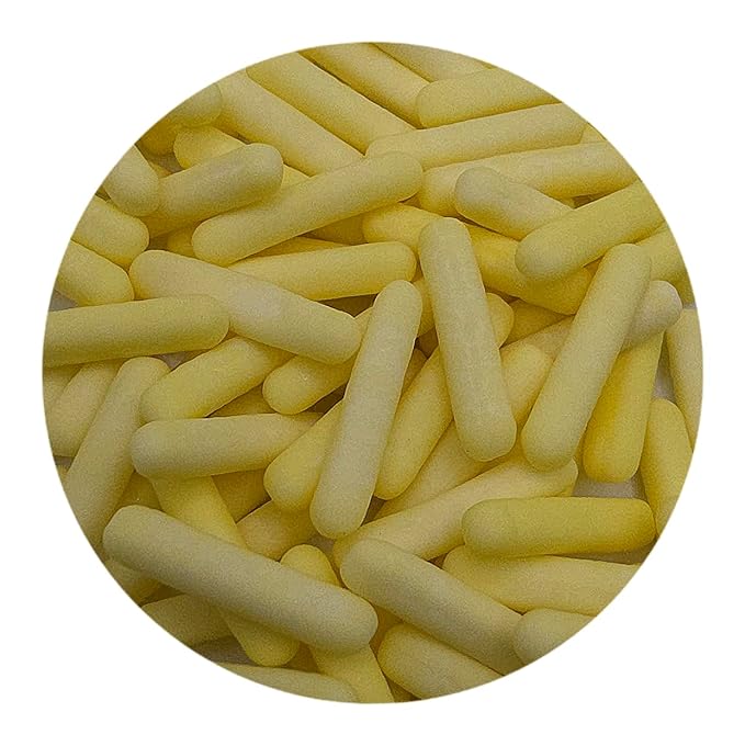 NCS Matte Yellow Large Shaped Rod Decorative Cake or Cupcake Edible Topper, 8 ounces