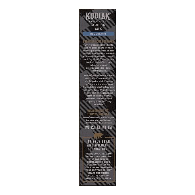 Kodiak Cakes Muffin Mix, Blueberry, 14 Ounce, Pack of 6