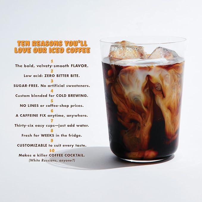 GRADY’S COLD BREW, New Orleans Style, 100% Arabica Ground Coffee & Chicory Pouches, 12 Bundles of 4 Easy-to-Brew Bean Bags, Makes 144 drinks
