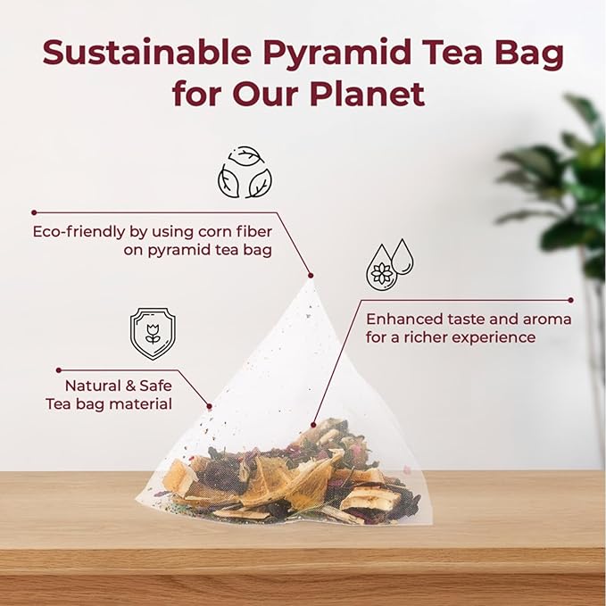 FOODHO Fruit Herbal Blend Functional Tea for Digestion with Orange, Hawthorn, Roselle, Rose, Caffeine Free Tea, No Sugar, Hot or Iced Refreshingly Fruity, 10 Decaf Tea Bags