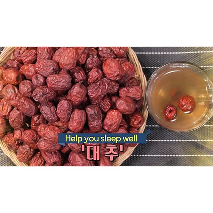 GAGOPA Dried Jujube Fruit ??100% Korean Red Dates, Naturally Sweet Flavor, Caffeine-Free Herbal Infusion, Great for Tea, Soups & Samgyetang, 500g Bulk Pack