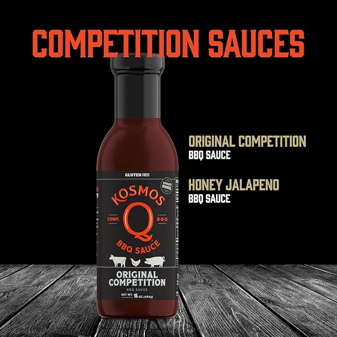 Kosmos Q Pitmaster BBQ Sauce & Spice Gift Set – 8-Piece Grill Seasoning Sampler with Barbecue Sauces & Meat Rubs (8 Flavors) – Perfect BBQ Gifts for Men