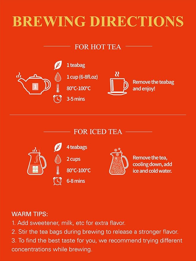 GLDNT Organic Lapsang Souchong Tea Bags, Organic Smoked Black Tea, Caffeinated, Full-Bodied Taste, Hot & Iced Tea, 100 Count