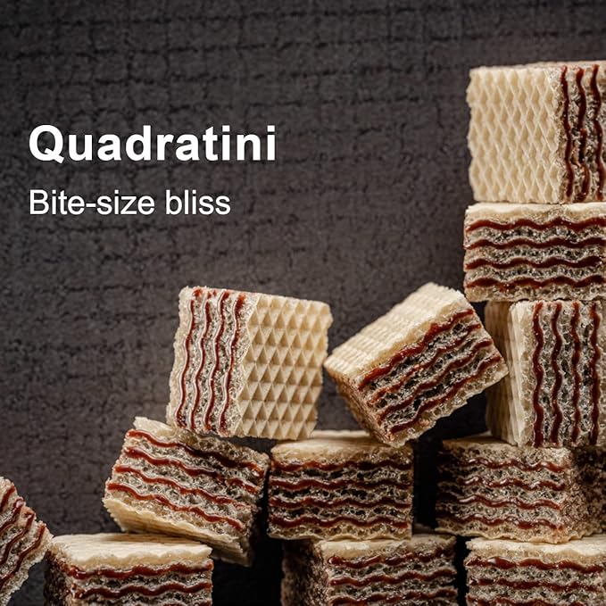 Loacker Quadratini Espresso Wafer Cookies LARGE - 30% Less Sugar - Premium Crispy Bite Size Wafers - NON-GMO - LARGE Pack of 6