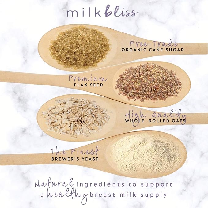 MilkBliss Soft Baked Lactation Cookies for Breastfeeding, All Natural and GMO Free Lactation Boosting Ingredients! Oats, Flaxseed, Brewers Yeast. 12 Count.
