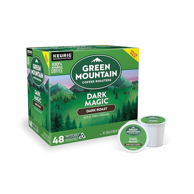 Green Mountain Coffee Roasters Dark Magic, Single-Serve Keurig K-Cup Pods, Dark Roast Coffee Pods, 48 Count (2 Packs of 24)