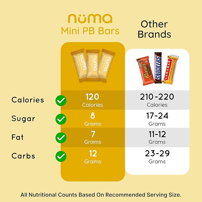 Mini Peanut Butter Bars Variety Pack – Vegan, High Protein, Low Sugar, Low Calorie, All Natural, Gluten Free – Crunchy Plant Based Snack – 4 Bags with 8 Individually Wrapped Pieces