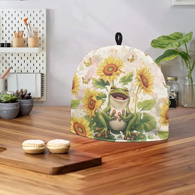 Cute Frog Sunflower Print Tea Cosy for Teapot Large Tea Cozy for Teapot British Tea Cozies for Party Wadding Tea Cosy Covers Fit