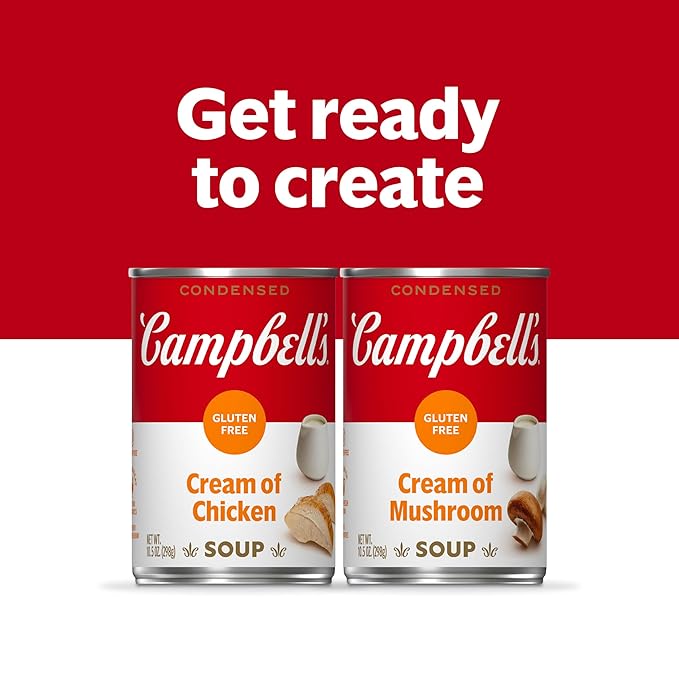 Campbell's Condensed Gluten Free Cream of Mushroom Soup, 10.5 oz Can (12 Pack)