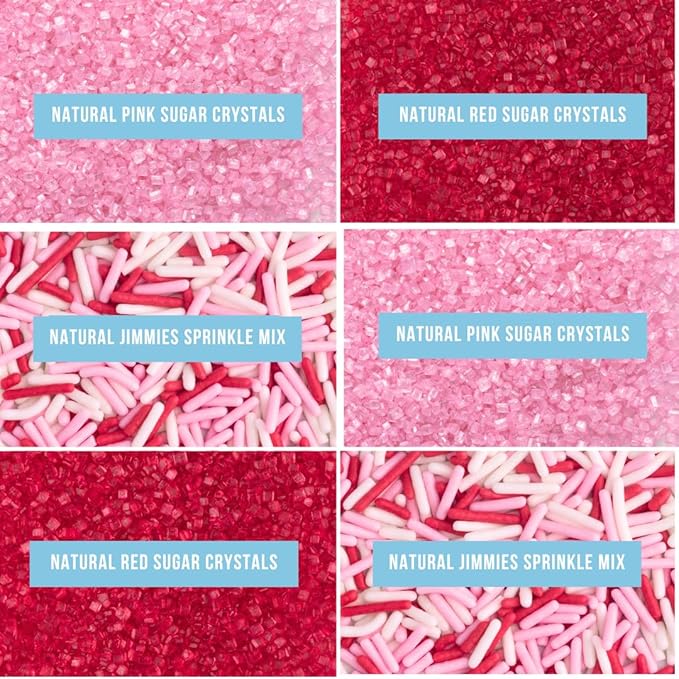 Sweets Indeed Sprinkles 6 Cell Edible Sprinkle Mix Jimmies Perfect for Cake Decorations Baking Ice Cream Cookies Cupcake Topper (Sweetheart)