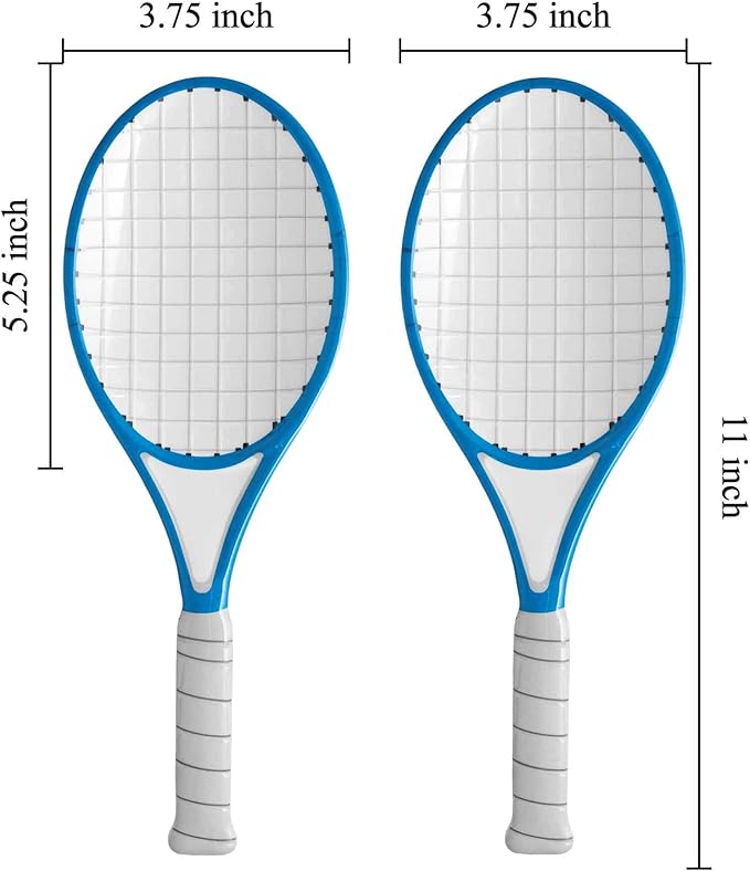 UPware Tennis Melamine Salad Servers, Serving Utensil Set, Includes 2 Serving Spoon for Tossing Salad, Pasta, Blue, White, 10.75 Inch, Set of 2