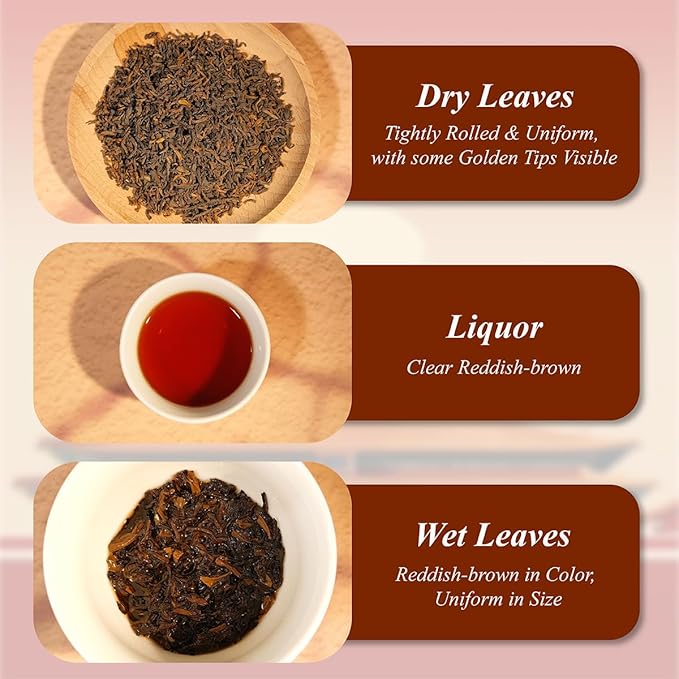 WT WEETEE Emperor's Pu-erh Tea, 228g Puerh Loose Leaf Tea, Aged Fermented Chinese Yunnan Dark Tea, Deeply Aromatic • Smooth & Full-Bodied