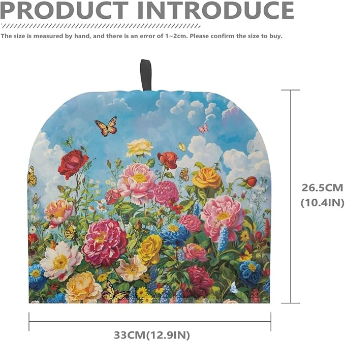 Oil Painting Print Tea Cozy Durable Keep Warm Teapots Tea Cozy Insulated Kettle Cover for Home Kitchen Decor Dust Proof Tea Cozies with Handy Hanging Loop