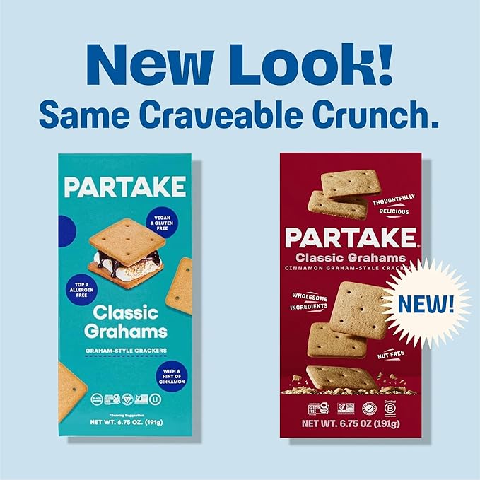 Partake Gluten Free Crunchy Cookies Variety Pack (Chocolate Chip, Ginger Snap, Classic Graham Cracker) - Vegan - Free From the Top 9 Allergens Including Dairy, Wheat, Soy, Eggs, & Peanuts - Non GMO - Safe School & Office Snack (3 Pack, 5.5oz Boxes)