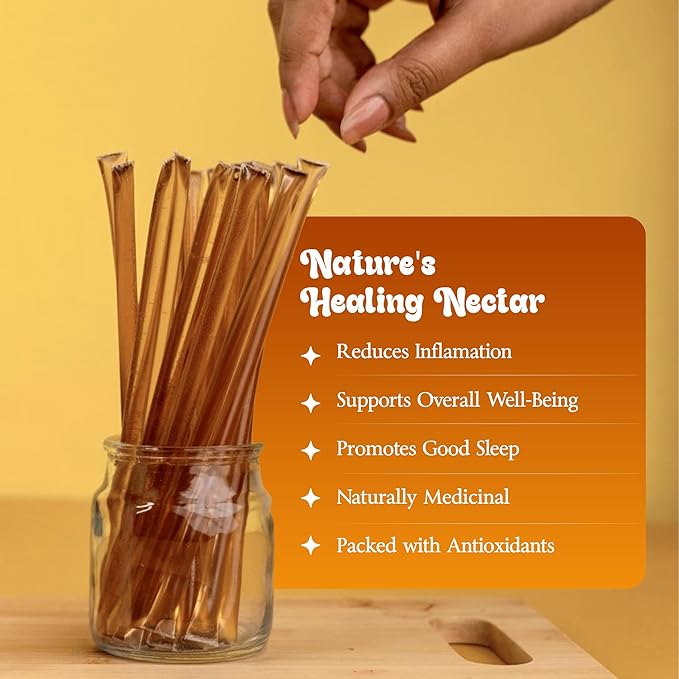 MOWI WOWI Hemp Honey Straws - 100% USA Pure, Raw, Unfiltered Honey - Infused with Hemp Oil, Non-GMO - Pack of 10