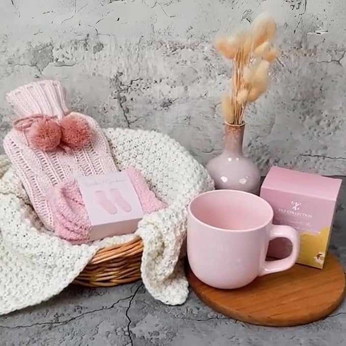 Gifts For Women - Hot Chocolate Gift Sets |Hot Cocoa Gift Sets With Mug, Mini Hot Water Bottle, Socks, Marshmallows For Hot Chocolate, Candy |Gourmet Hot Chocolate Gift Set