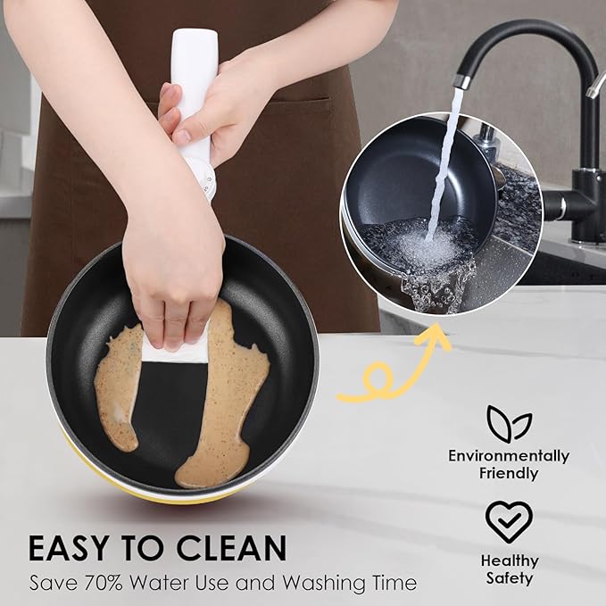 Audecook Hot Pot Electric, 1.7L Mini Electric Skillet Portable Nonstick Saut챕 Pan with Power Adjustment, Rapid Noodles Cooker Travel Multicooker for Steak/Soup/Egg/Oatmeal/Noodles
